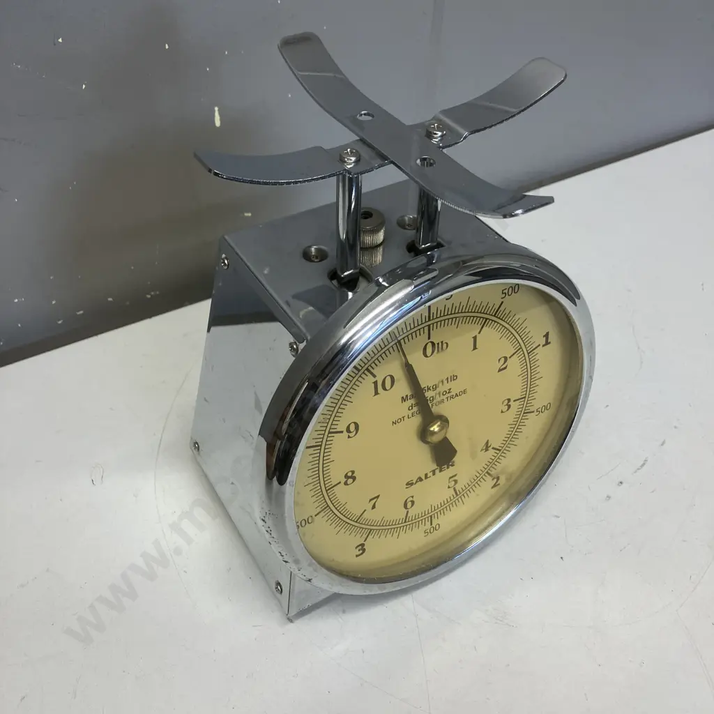 Vintage Salter Chrome Mechanical Kitchen Scale - 5Kg / 11lb, 25gm / 1oz Image 1++