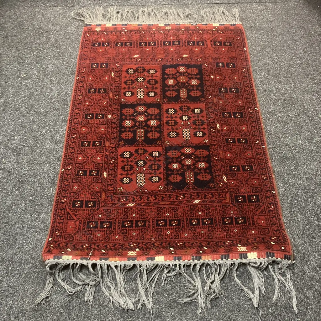 Afghan Hand Knotted Khal Mohammadi 158 x 102cm Rug, Khamyab Quality, Red, Wool, 20+ Years Image 1++