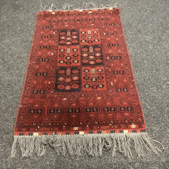 Afghan Hand Knotted Khal Mohammadi 158 x 102cm Rug, Khamyab Quality, Red, Wool, 20+ Years