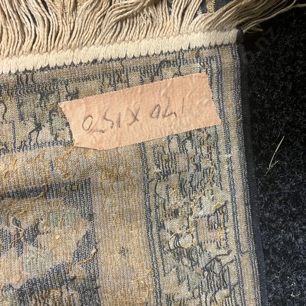 Belgium Persian Style Rug, 180 x 140cm, Gold & Black, 35+ Years, Okay Condition Image 1++