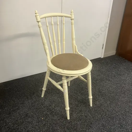 Antique Bentwood Style Spindle Back Chair Painted Cream