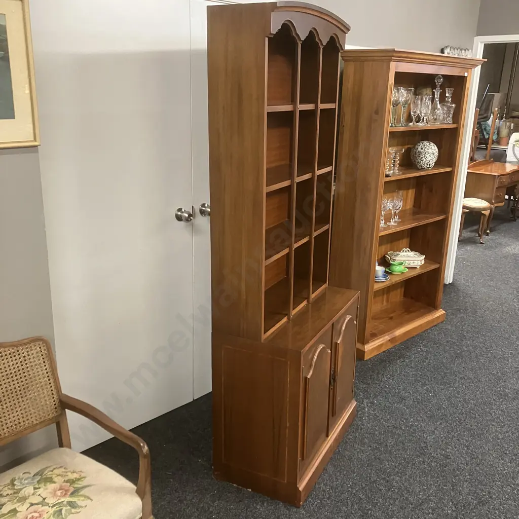 Ethan Allen Georgian Court Style Mahogany Double Cabinet With Bookcase Top. H190 W76 D43cm Image 1++