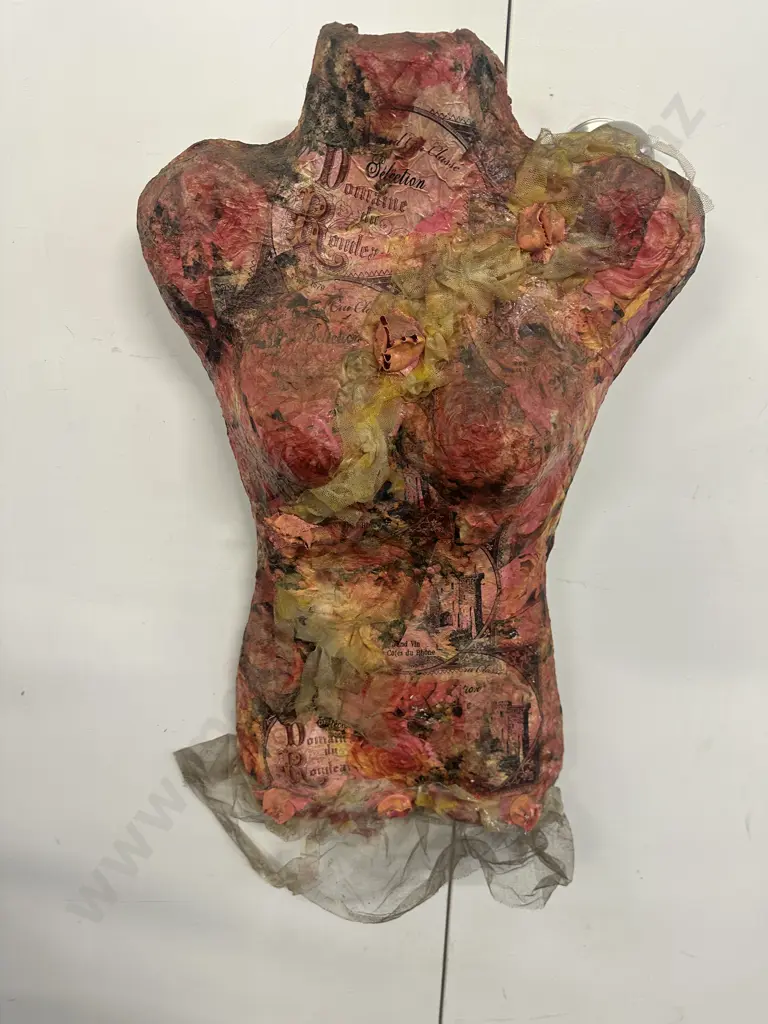 Wall Art Mixed Media Textured Female Torso Image 1++