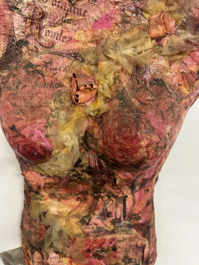 Wall Art Mixed Media Textured Female Torso Image 1++