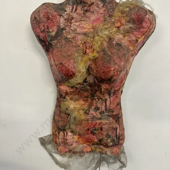 Wall Art Mixed Media Textured Female Torso