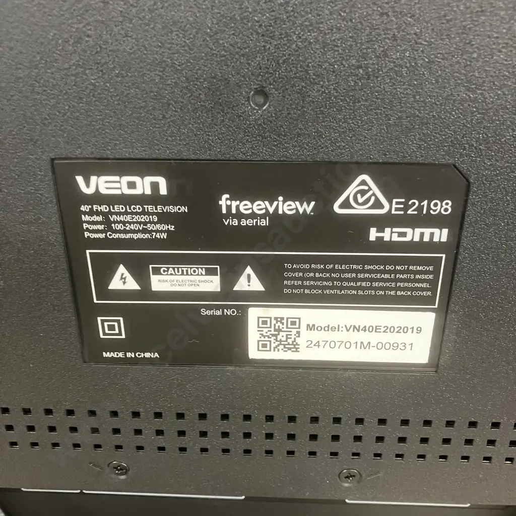 Veon 40" FHD LED LCD TV With Remote Control - Model VN40E202019 Image 1++