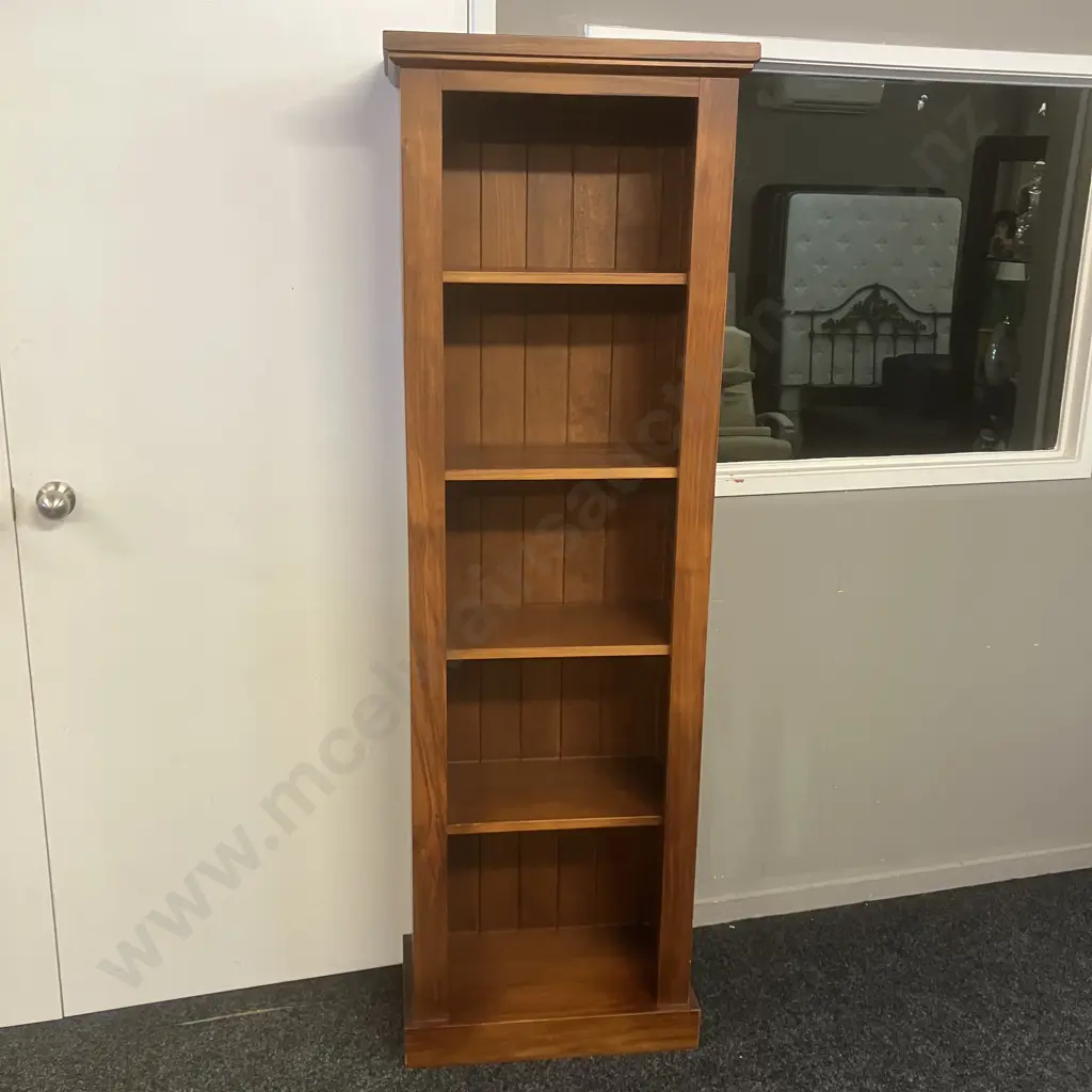 Pine Bookcase, 4 Adjustable Shelves, Tongue & Groove Back. H181 W57.5 D31.5cm Image 1++