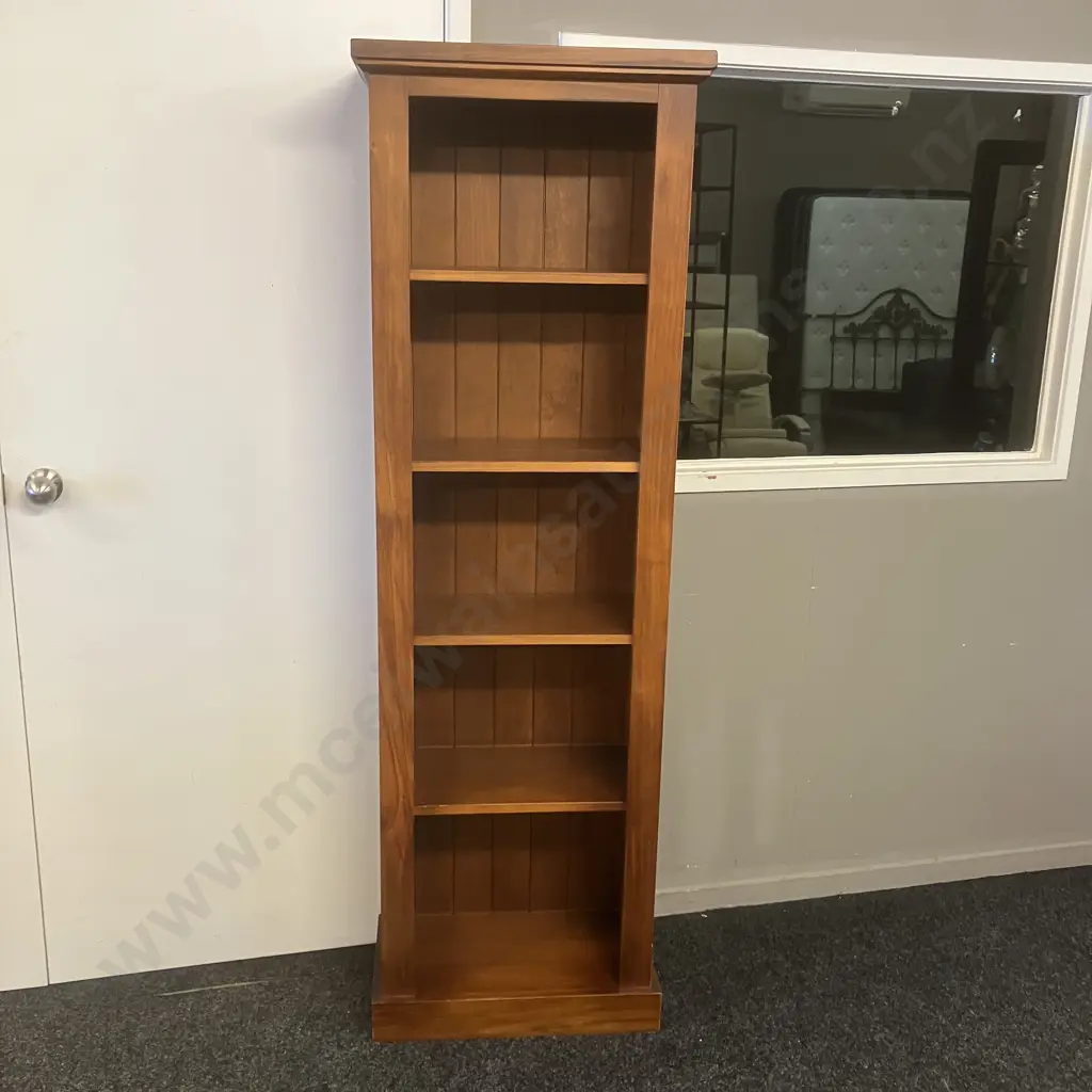Pine Bookcase, 4 Adjustable Shelves, Tongue & Groove Back. H181 W57.5 D31.5cm Image 1++