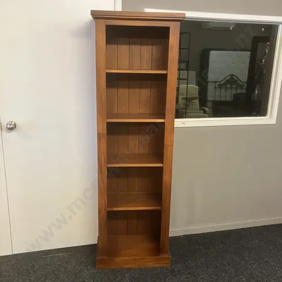 Pine Bookcase, 4 Adjustable Shelves, Tongue & Groove Back. H181 W57.5 D31.5cm