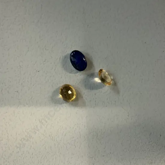 Assorted Gemstones Including Citrine Oval Cut 40ctw, Yellow Oval Sapphire, Oval Blue Gemstone
