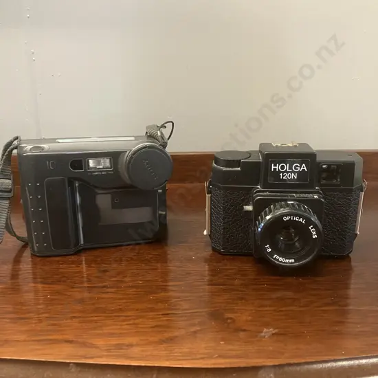 Sony MVC-FD73 0.3mp Mavica Digital Camera & Holga 120N Plastic 120 Film Viewfinder Camera