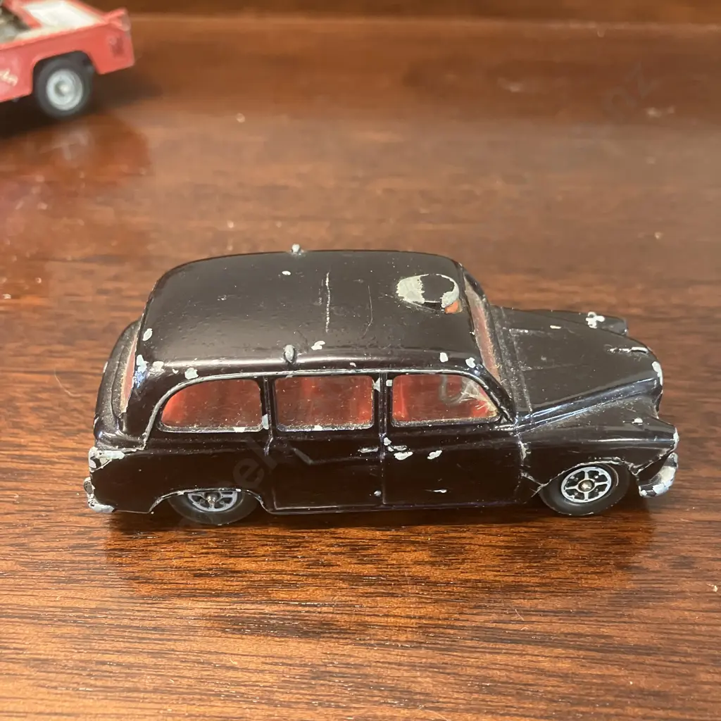Corgi Major Holmes Wrecker, Whizzwheels Austin London Taxi-Cab, Siku VW, Matchbox Scaffold Truck, Red Double Decker Bus Image 1++