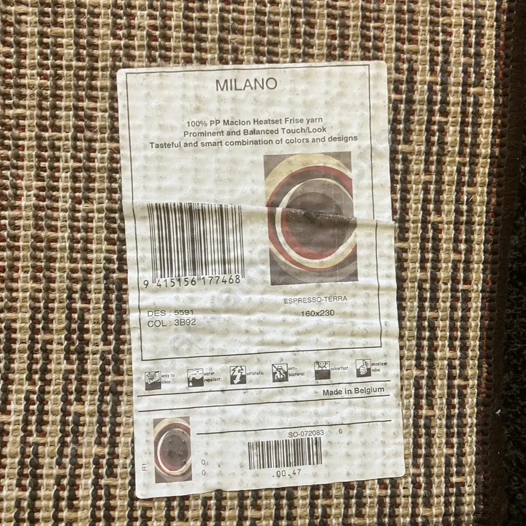 Milano Floor Rug With a Brown / Tan / Cream / Red Circular Pattern. 158 x 228 Image 1++