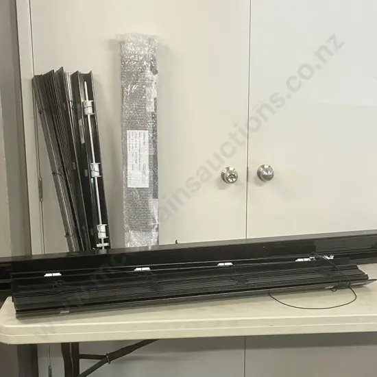 Black Venetian Blinds x 4 - Harrisons: 83cm, 72cm, 114.5cm, 214cm