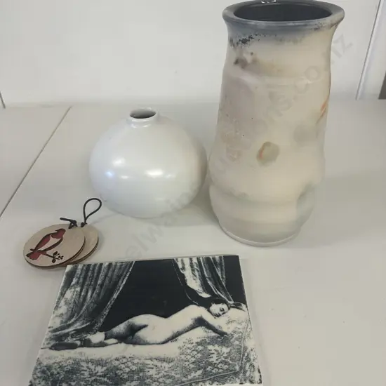 Porteous Art Tile & Assorted Vases