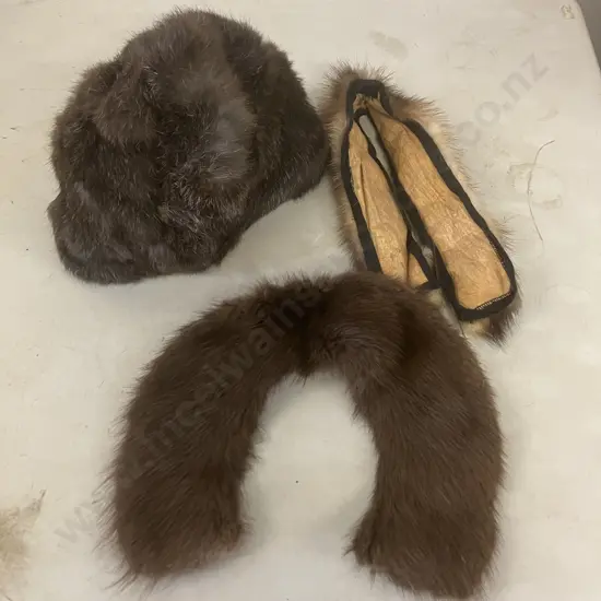 Vintage Fur Hat, Fur Collar & Fur Piece
