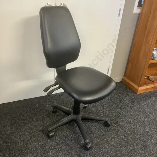 Black Leather High Back Ergonomic Office Chair, 3 Lever