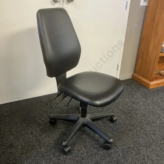 Black Leather High Back Ergonomic Office Chair, 3 Lever