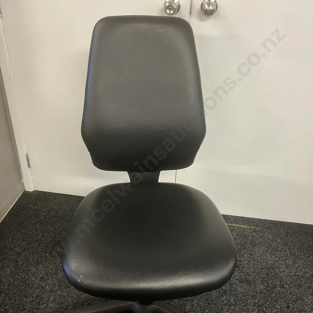 Black Leather High Back Ergonomic Office Chair, 3 Lever Image 1++