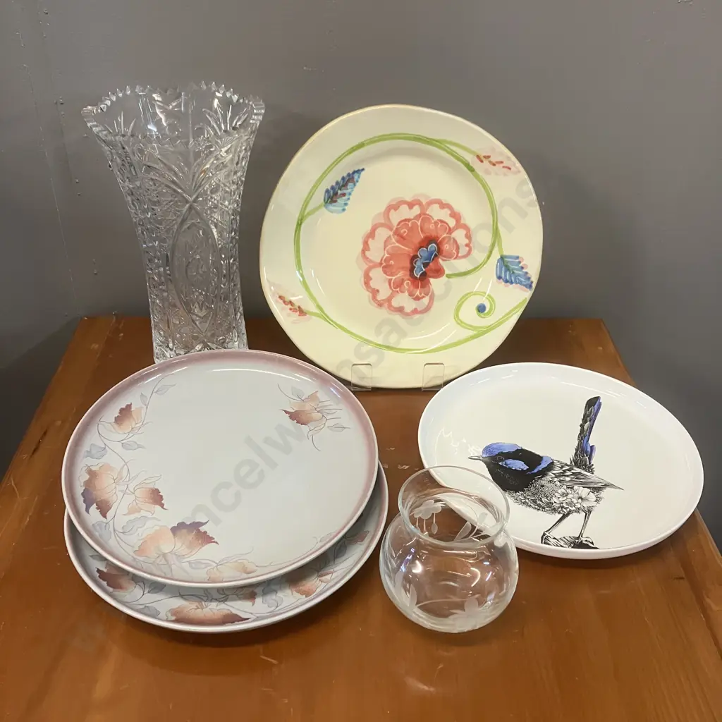 Assorted Plates - Denby, French Country & Maxwell Williams, Crystal & Glass Vases Image 1++
