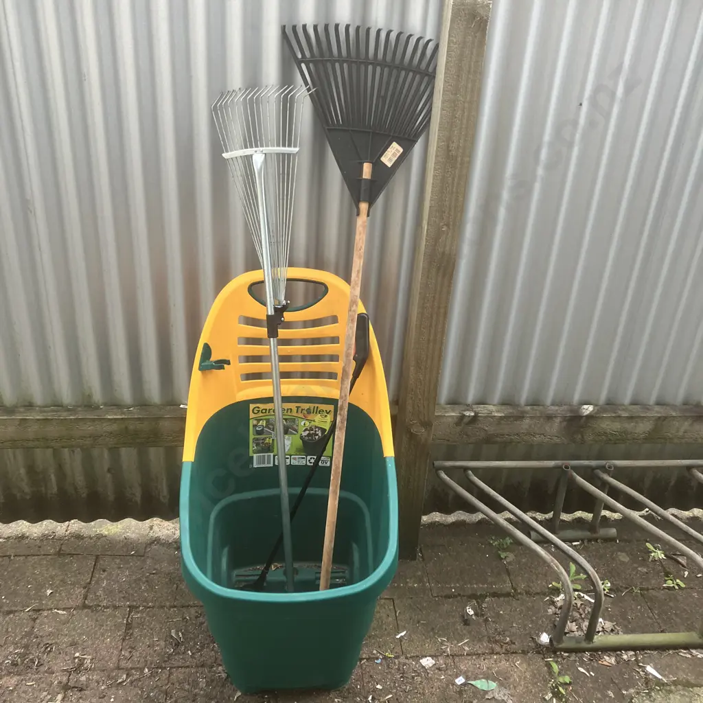 Garden Trolley, Rakes Etc Image 1++