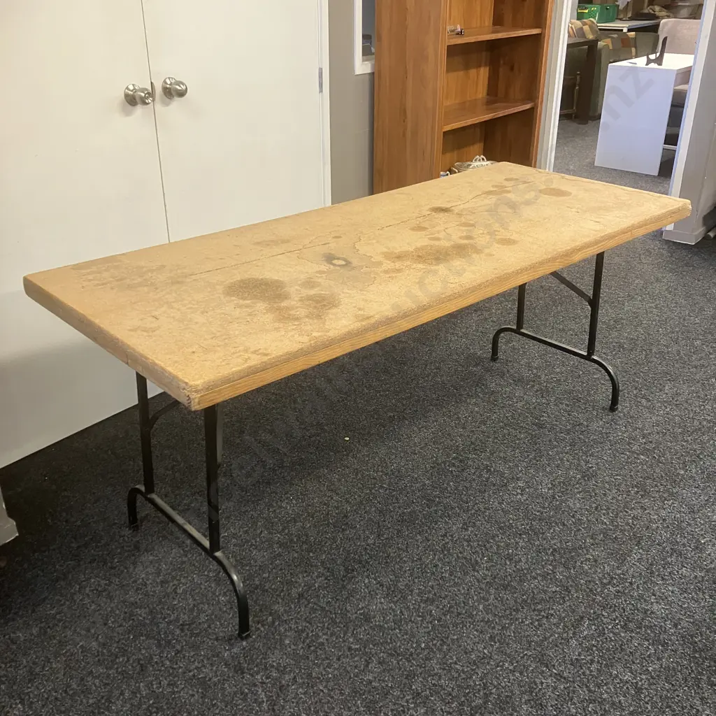 Vintage 1.8M Trestle Table Image 1++