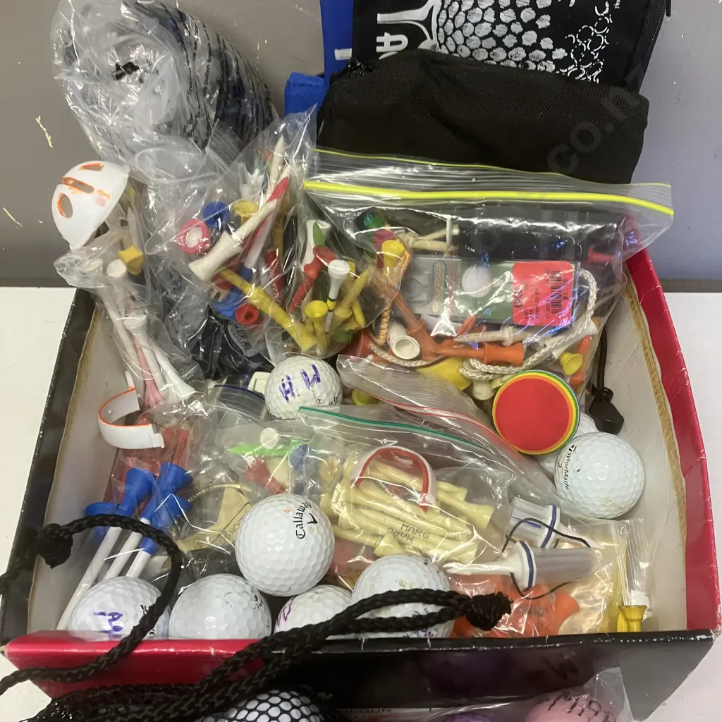 Box Lot Golf Balls, Tees Etc Image 1++