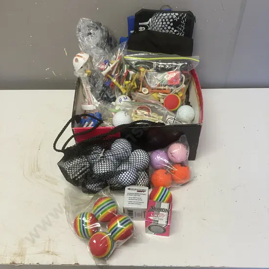 Box Lot Golf Balls, Tees Etc