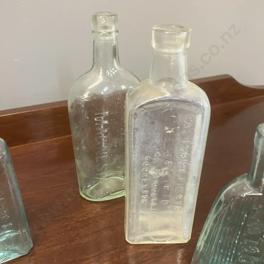 Victorian Pacolol Aqua Poison Bottle, Mrs Winslow's Soothing Syrup, Aqua Barry's Tricopherous Bottle Etc Image 1++