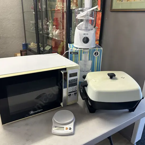 Kensington Microwave, Cascade Food Processor, Kambrook Frying Pan & Scales