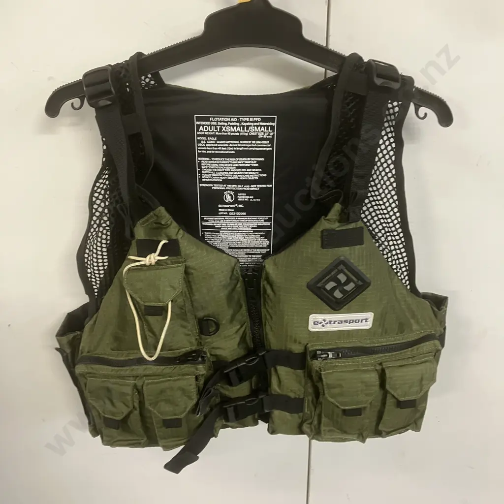 Extrasport Type lll PFD Adult XSmall / Small - Green Image 1++
