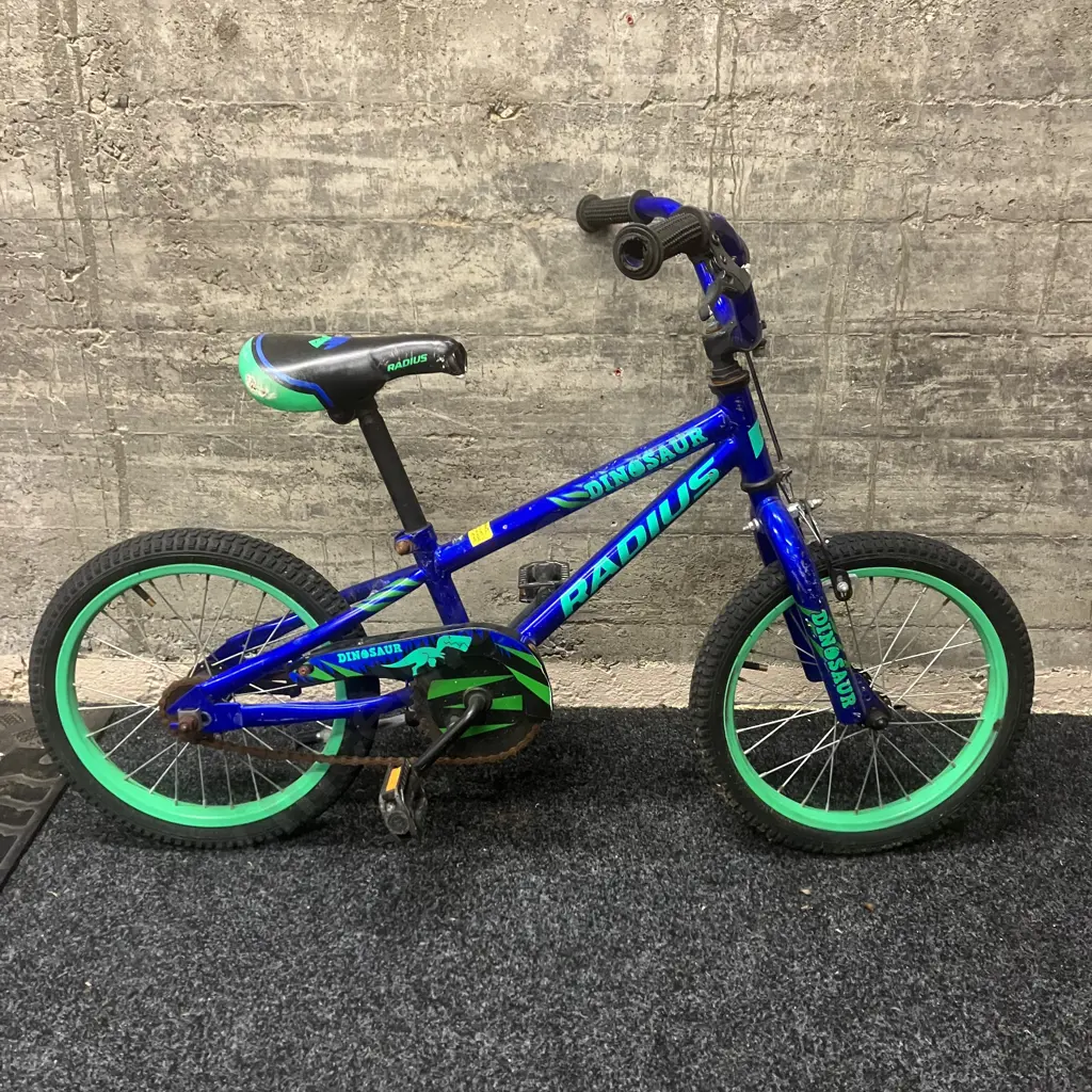 Kids Radius Dinosaur Blue & Green Bike Image 1++