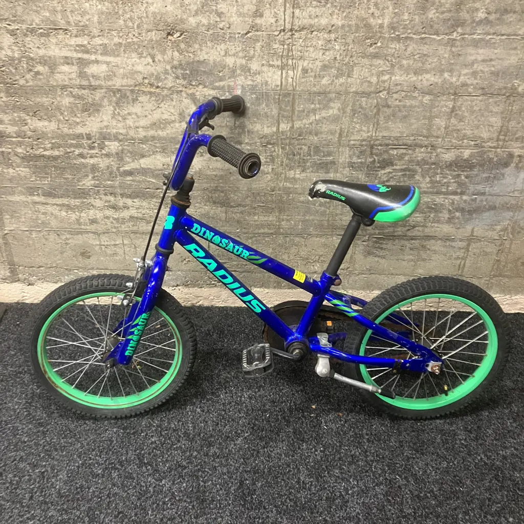 Kids Radius Dinosaur Blue & Green Bike Image 1++