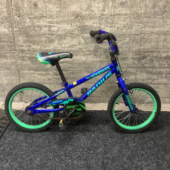 Kids Radius Dinosaur Blue & Green Bike