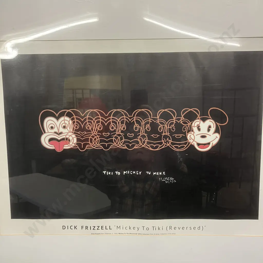 Dick Frizzell 'Mickey To Tiki (Reversed)' 2012, Framed Silkscreen Print. 73 x 102cm Image 1++
