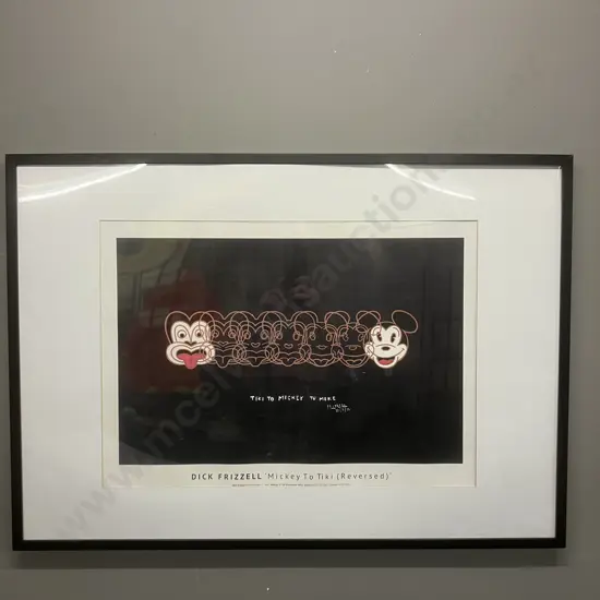 Dick Frizzell 'Mickey To Tiki (Reversed)' 2012, Framed Silkscreen Print. 73 x 102cm