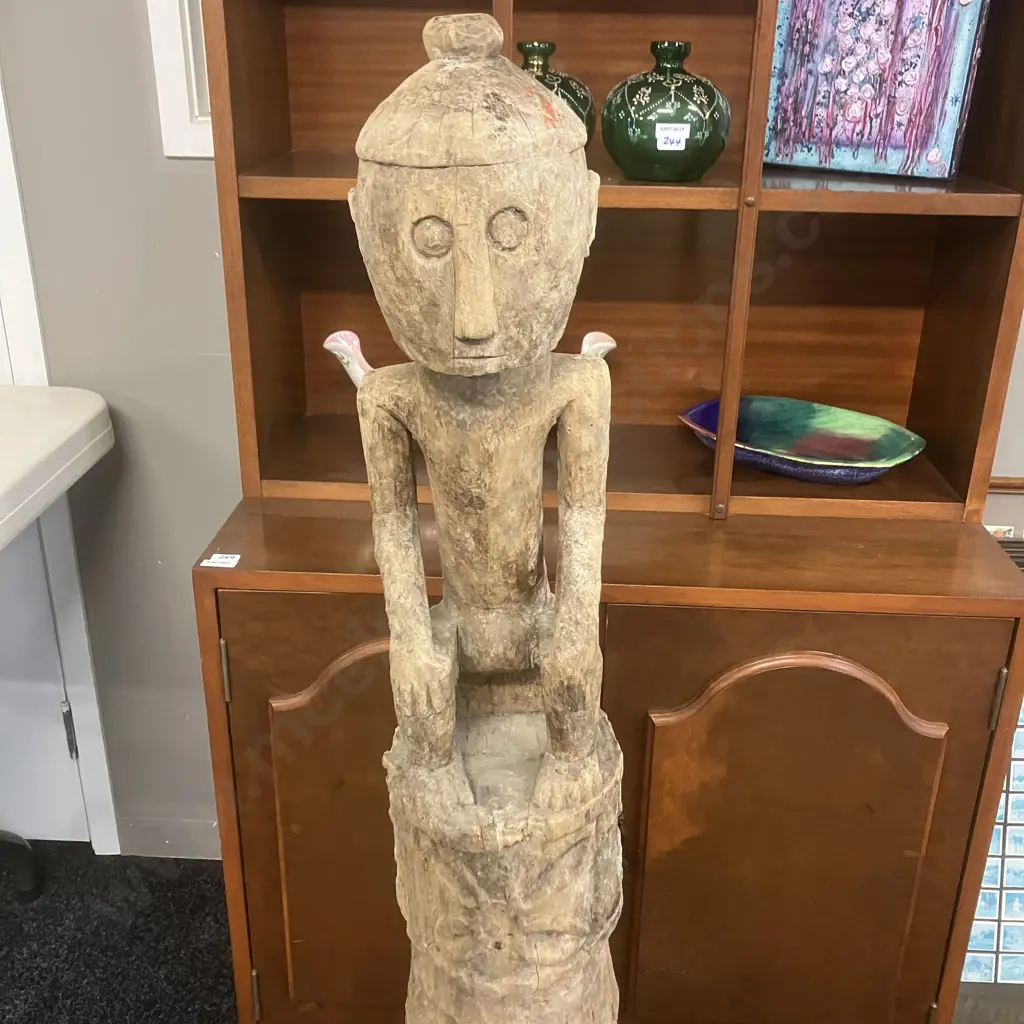 Vintage Indonesian Hand Carved Wooden Sumba Statue. H115cm Image 1++