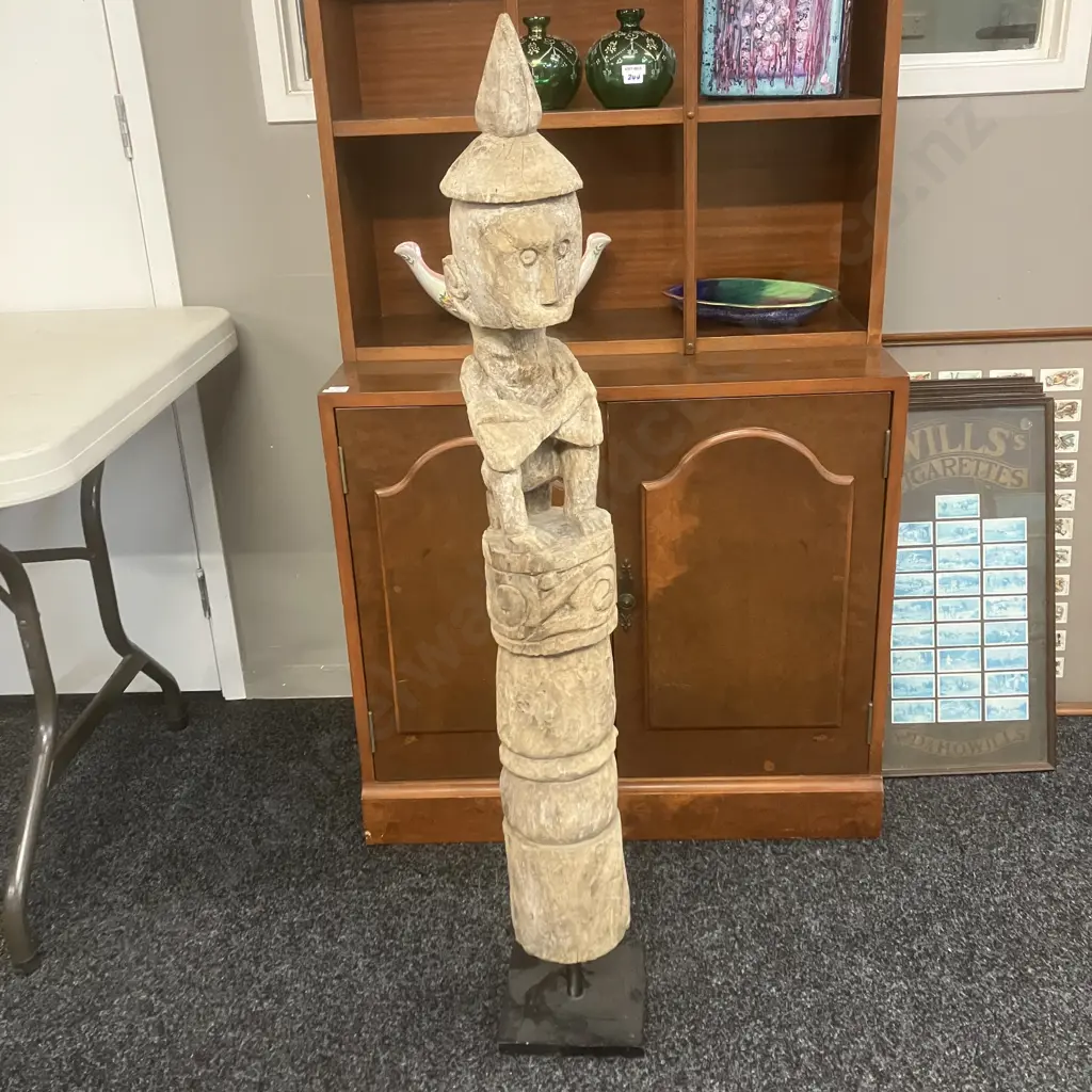 Vintage Indonesian Hand Carved Wooden Sumba Statue. H114cm Image 1++