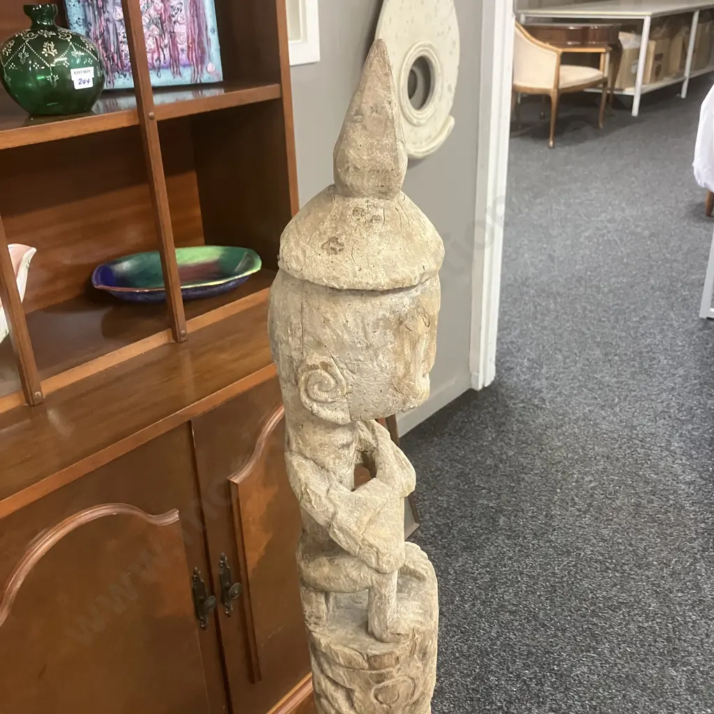 Vintage Indonesian Hand Carved Wooden Sumba Statue. H114cm Image 1++