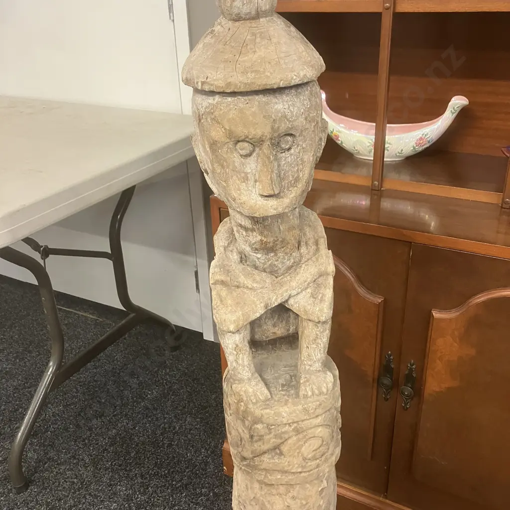 Vintage Indonesian Hand Carved Wooden Sumba Statue. H114cm Image 1++