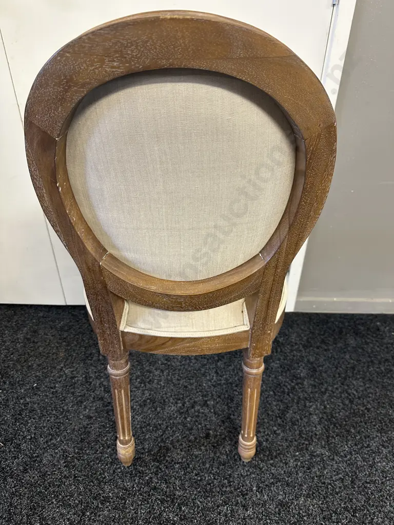 French Country Dining Chair With Cream Upholstery Image 1++