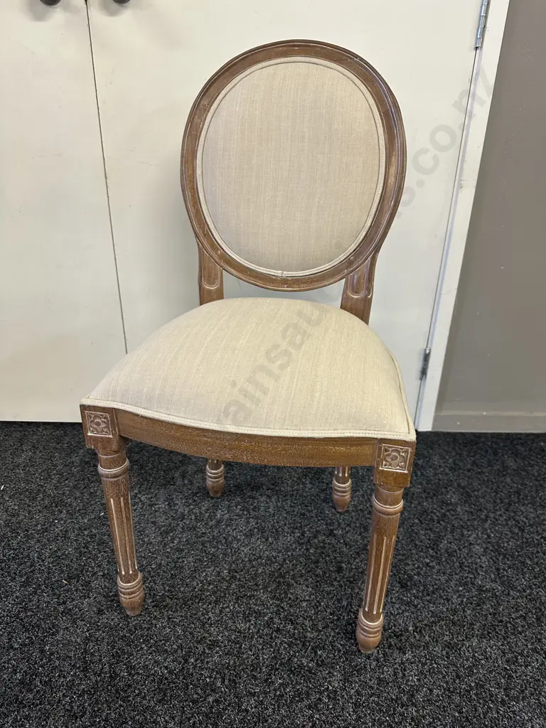 French Country Dining Chair With Cream Upholstery Image 1++
