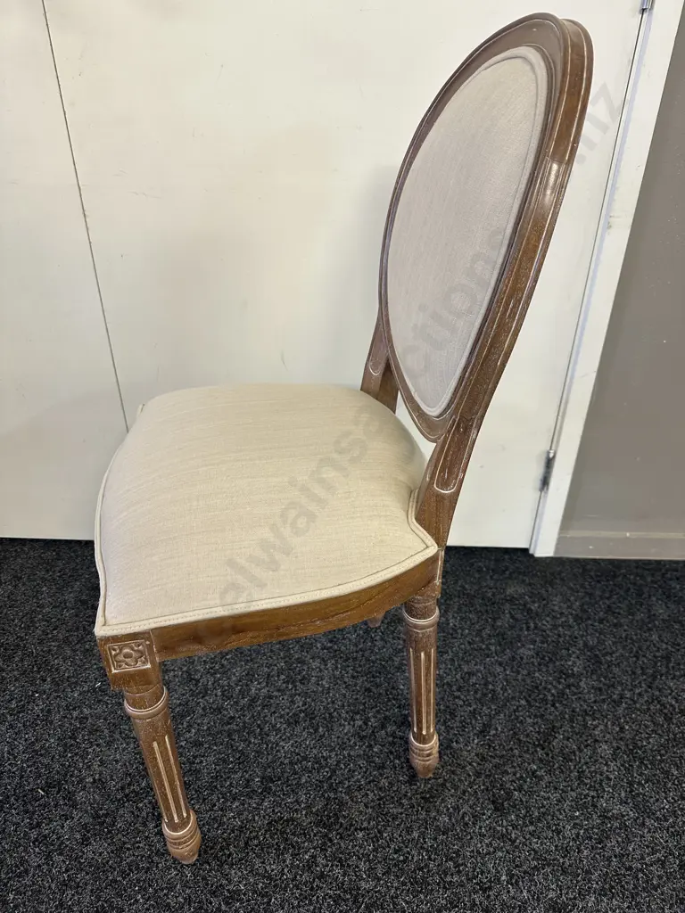 French Country Dining Chair With Cream Upholstery Image 1++
