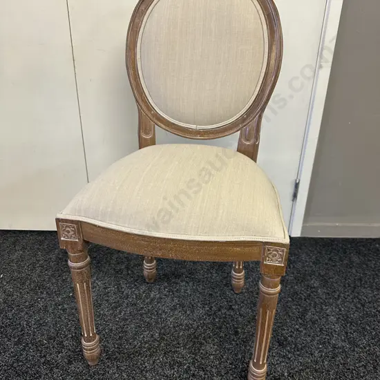 French Country Dining Chair With Cream Upholstery