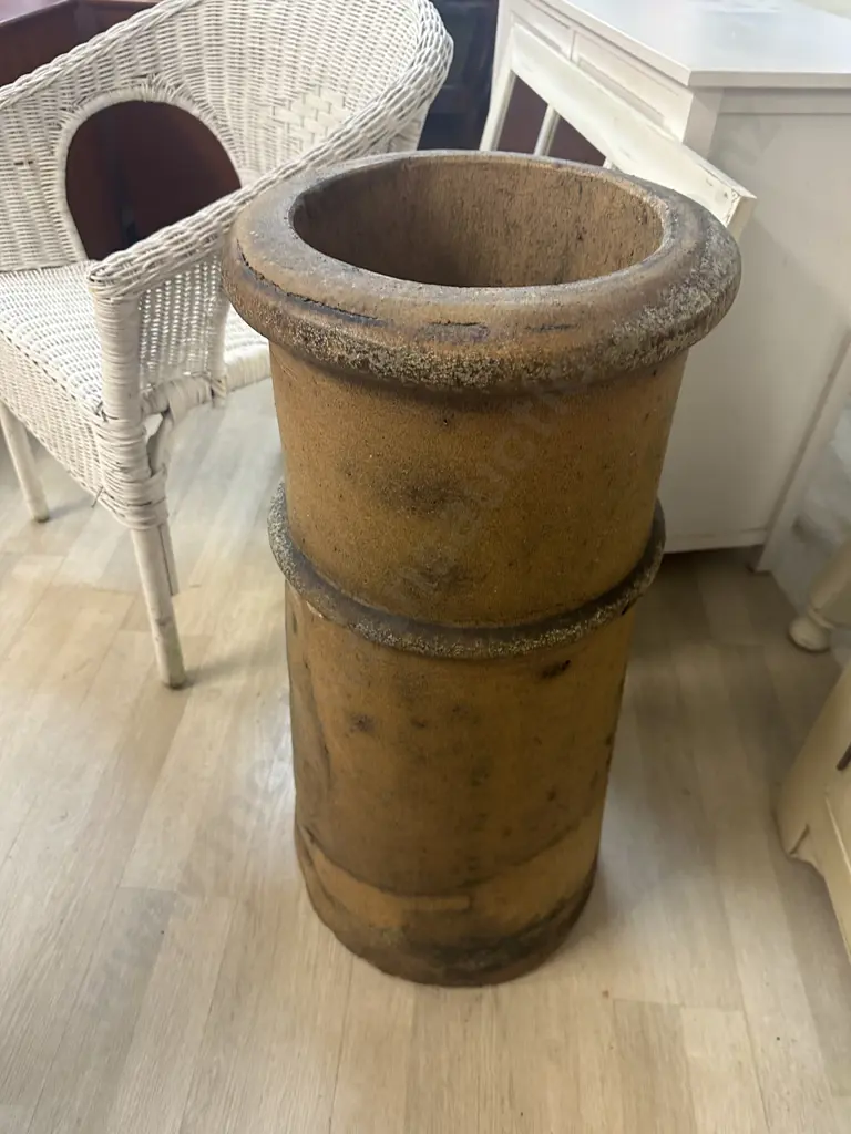 19th Century Buff Terracotta Cannon Chimney Pot H76cm. Image 1++