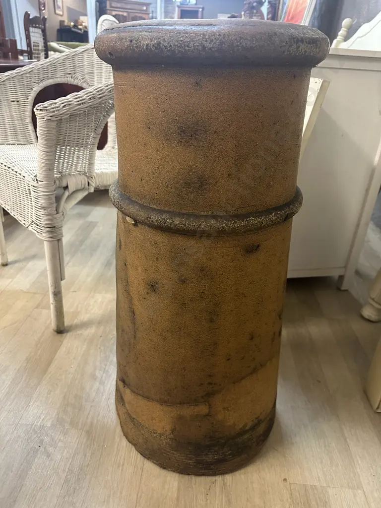 19th Century Buff Terracotta Cannon Chimney Pot H76cm. Image 1++