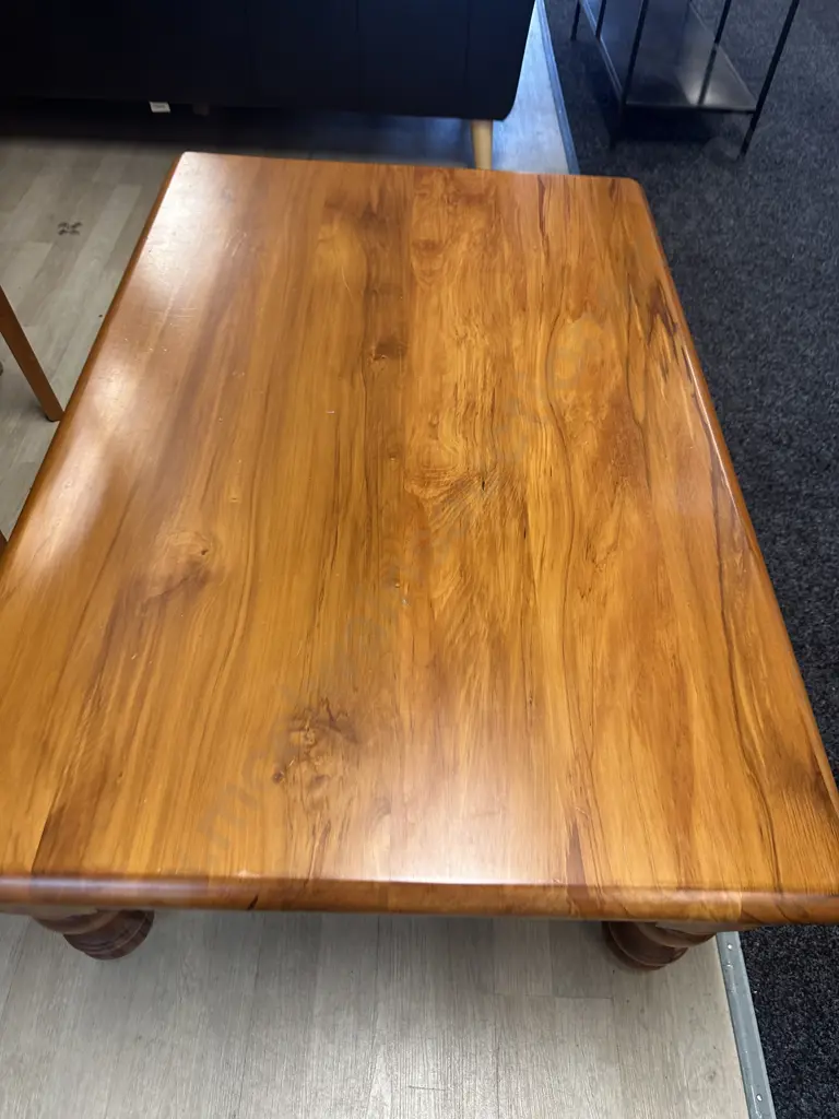 The 'Woodsmiths' Maungaturoto Recycled Rimu Coffee Table 'The Gum Digger'Collection Turned Legs With Single Drawer H45,L Image 1++