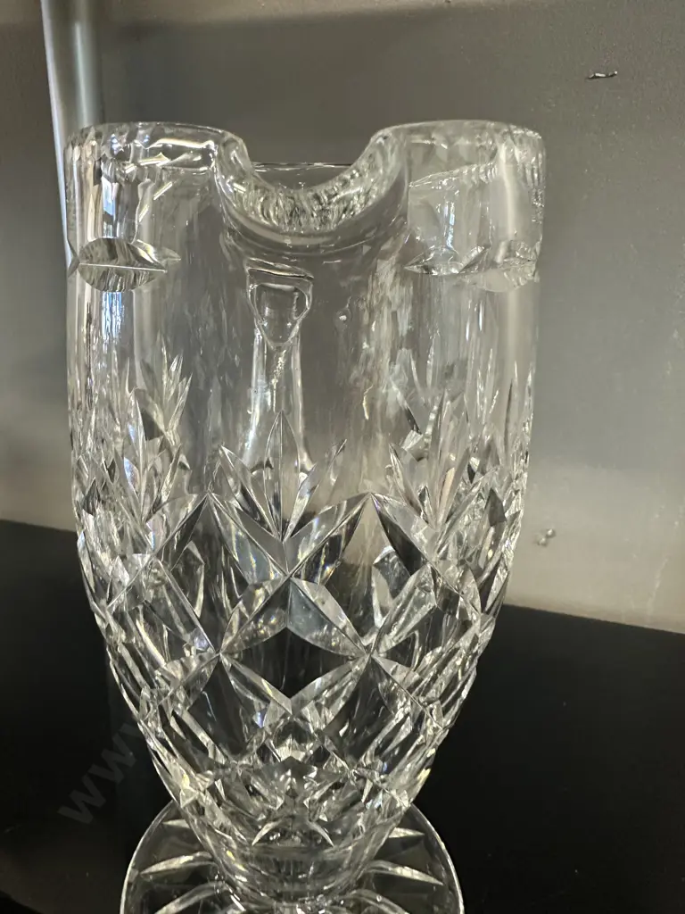 Vintage Tall Diamond Cut Crystal Water Jug H22cm. Image 1++
