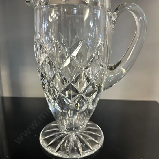 Vintage Tall Diamond Cut Crystal Water Jug H22cm.