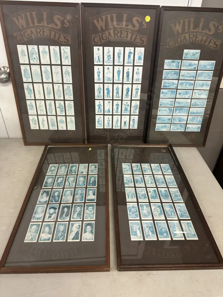 Vintage WD-Howills Framed Collection Of Cigarette Cards x5 Image 1++